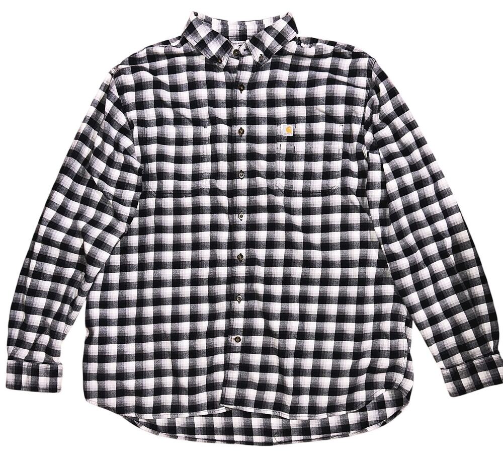 Carhartt Relaxed Fit Flannel Plaid Long Sleeve Shirt 2XL Tall